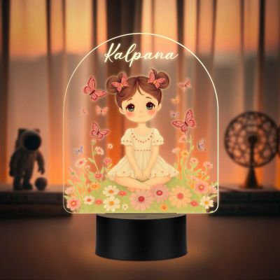 Personalized Cute Princess Girl LED Night Lamp Customized with Name Return Gift Girls Room Decor Light Warm White Light Birthday Gift for Girls